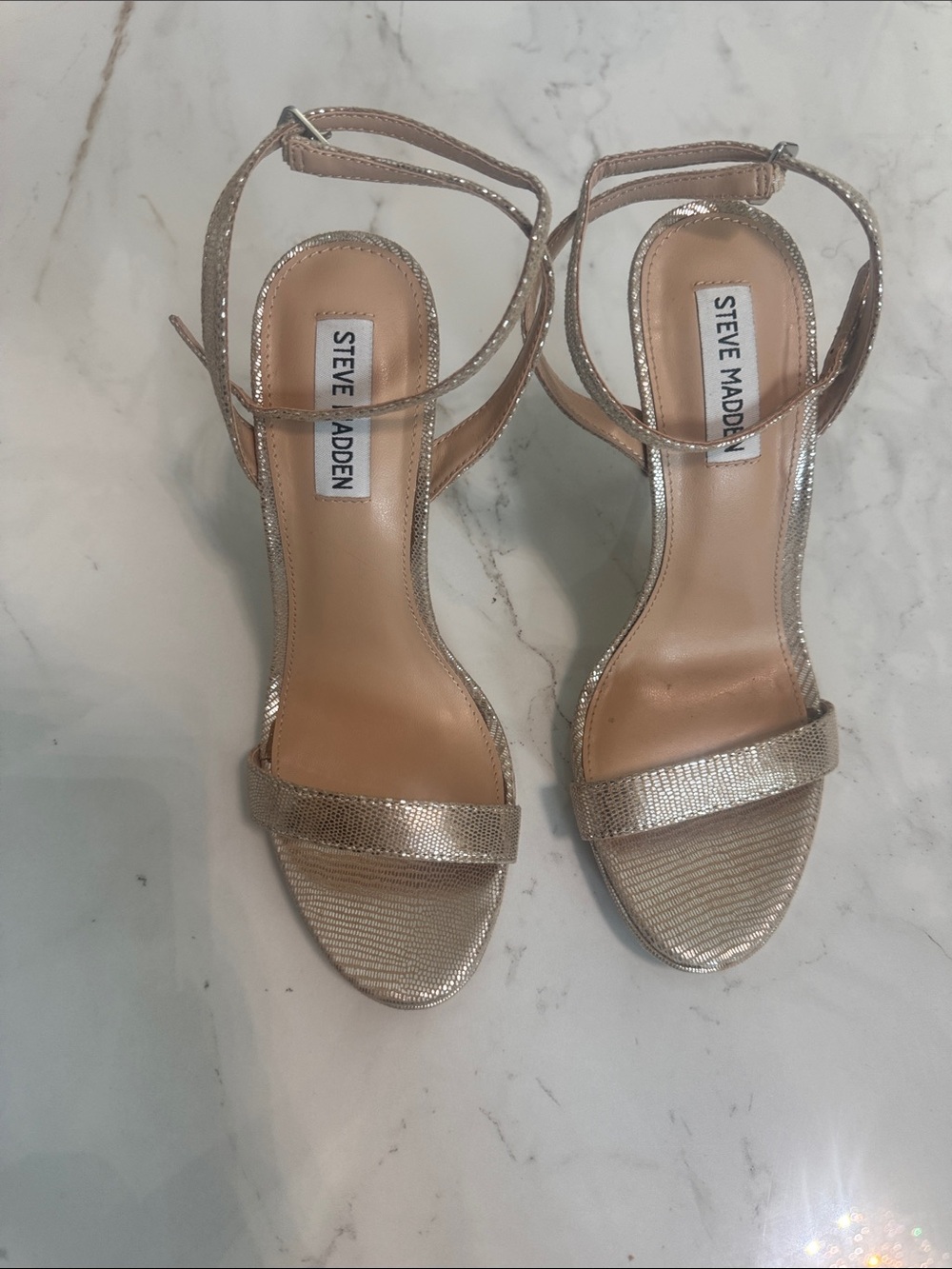 Steve Madden Women's Metallic Gold Strappy Sandals